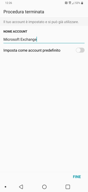 Scegli un nome per il tuo account e seleziona FINE