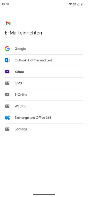 Wählen Sie Google