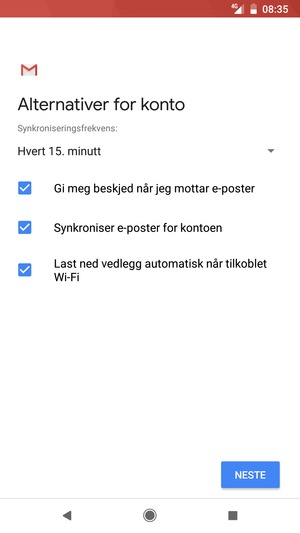 Velg NESTE