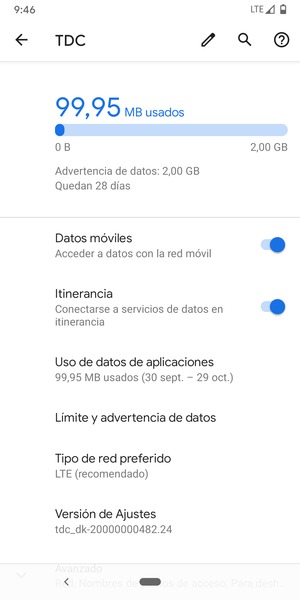 Activar o desactivar Itinerancia