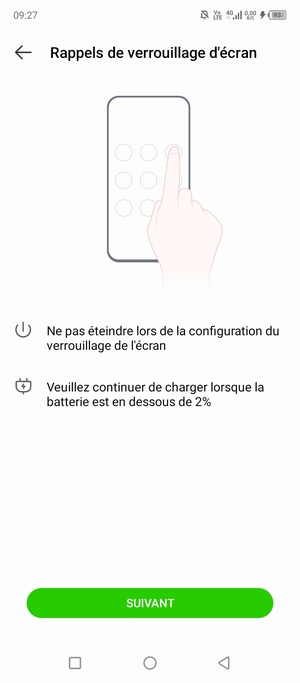Sélectionnez SUIVANT