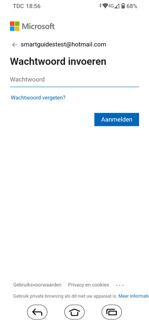 Voer uw wachtwoord in en selecteer Aanmelden