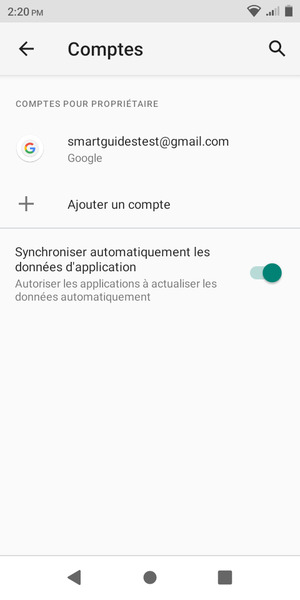 Sélectionnez votre compte Google