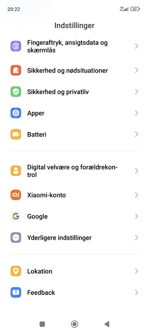 Scroll til og vælg Lokation