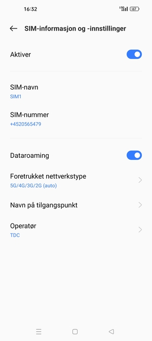Slå Dataroaming på eller av