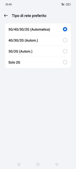 Seleziona la tua opzione preferita