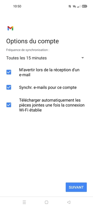 Sélectionnez SUIVANT