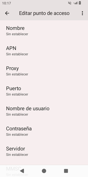 Introduzca la información de Internet