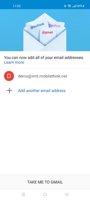 Select TAKE ME TO GMAIL