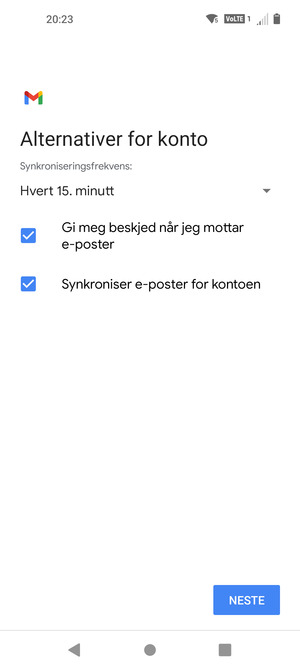 Velg NESTE