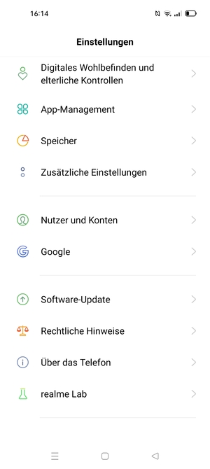 Scrollen Sie und wählen Sie Software-Update