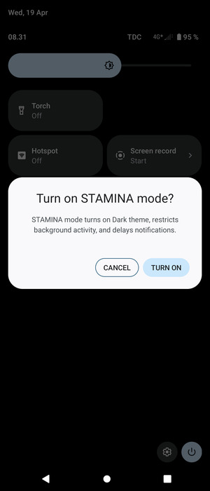 Select TURN ON