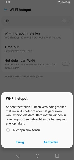 Selecteer Aanzetten