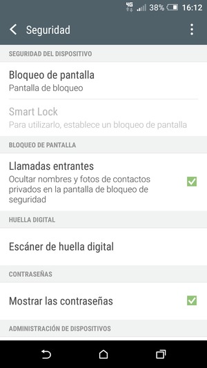 Seleccione Bloqueo de pantalla