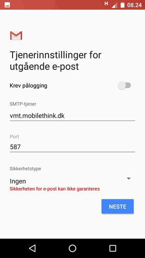 Velg NESTE