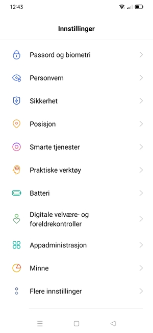 Bla til og velg Sikkerhet