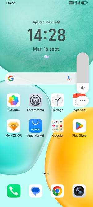 Sélectionnez le bouton du Menu