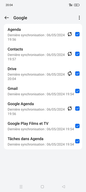 Sélectionnez le bouton du Menu