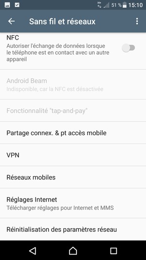 Sélectionnez Réseaux mobiles