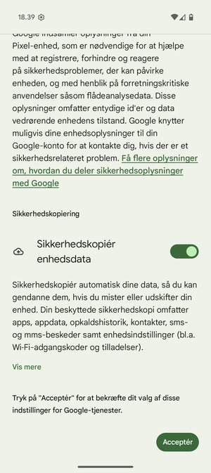 Vælg Acceptér