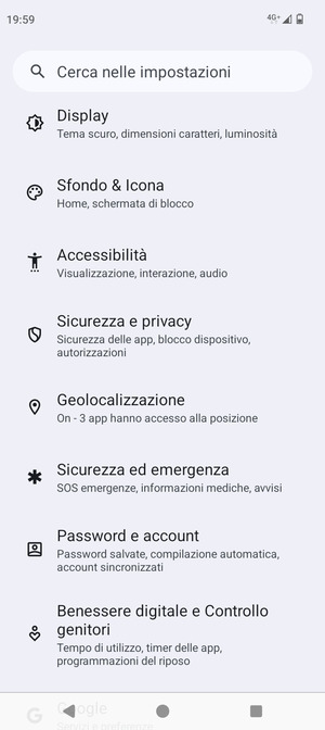 Scorri e seleziona Geolocalizzazione