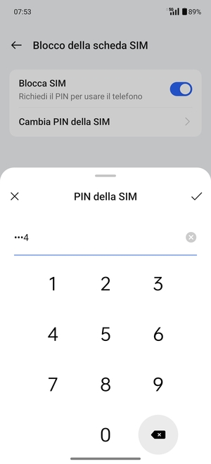 Conferma il nuovo PIN della SIM e seleziona OK