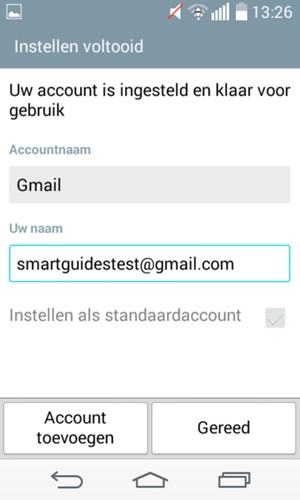 Geef uw account een naam en voer uw naam in. Selecteer Gereed