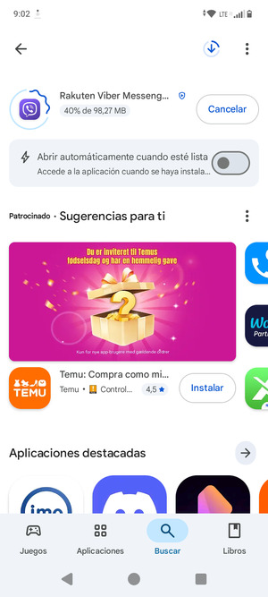 Espere a que el proceso de instalación finalice