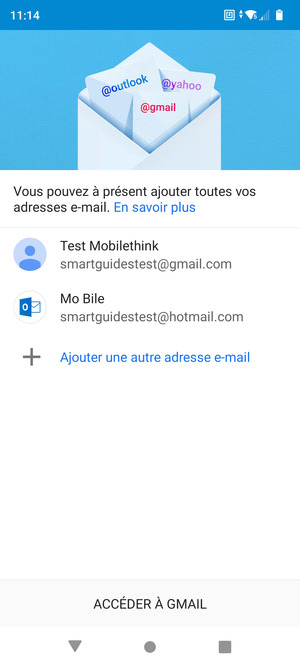 Sélectionnez ACCÉDER À GMAIL
