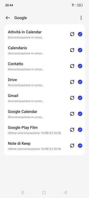 Le tue informazioni verranno sincronizzate