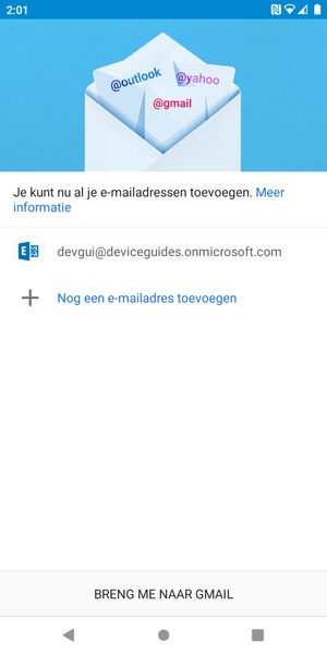 Selecteer BRENG ME NAAR GMAIL