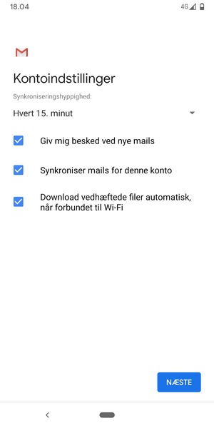 Vælg NÆSTE