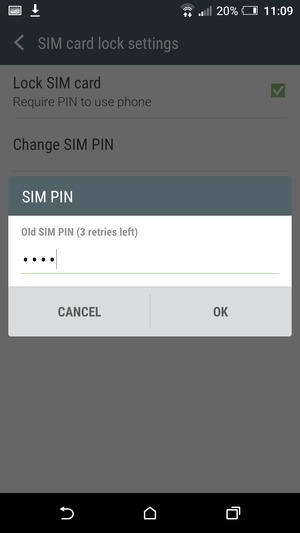 Enter your Old SIM PIN and select OK