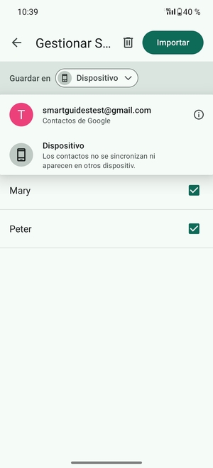 Seleccione su cuenta  Google