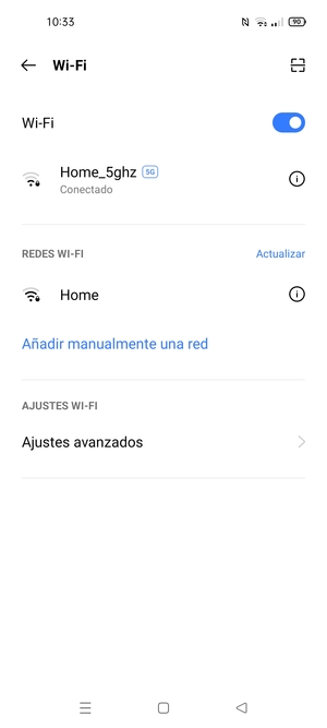 Ahora está conectado a la red Wi-Fi