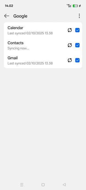 Your contacts from Google will now be synced to your OPPO