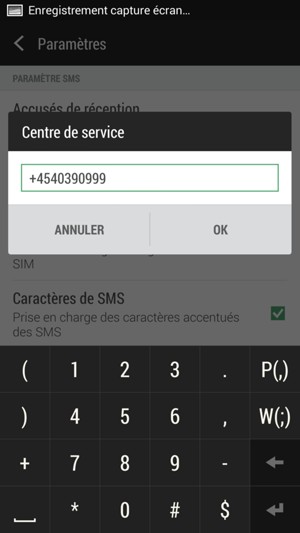 Saisissez le numéro du  Centre de service et sélectionnez OK
