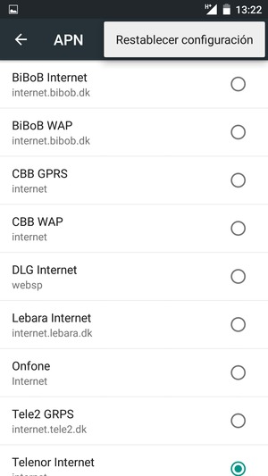 Seleccione Restablecer configuración