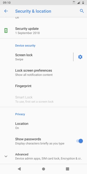 Scroll to and select Location