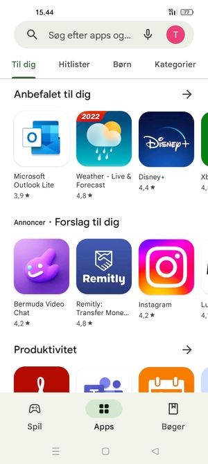 Vælg søgefeltet