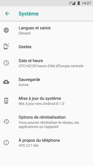 Sélectionnez Mises à jour du système 