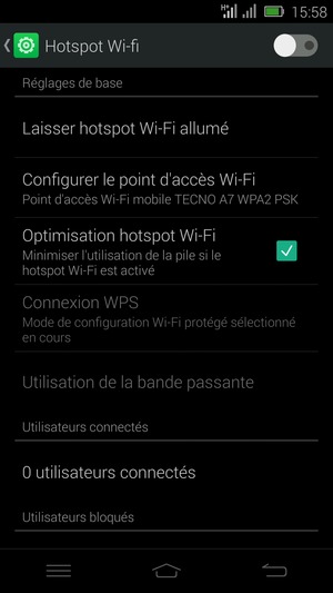 Sélectionnez Configurer le point d'accès Wi-Fi