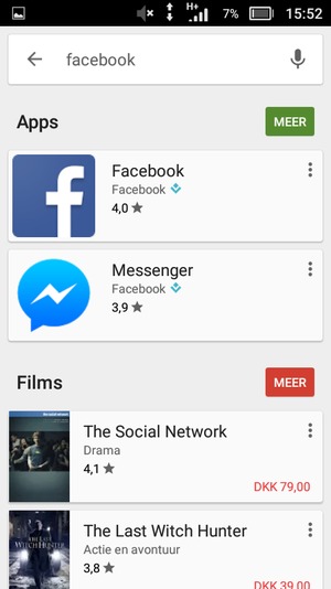 Selecteer de app