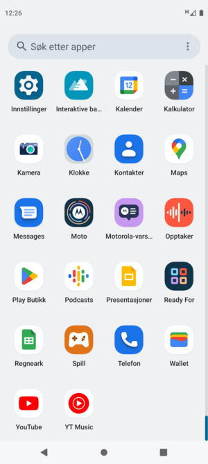 Bla til og velg Innstillinger