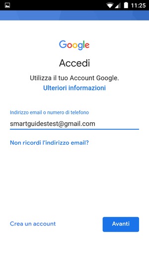 Inserisci il tuo indirizzo Gmail e seleziona Avanti