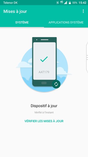Sélectionnez VÉRIFIER LES MISES À JOUR