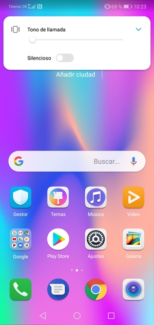 Continúe presionando para el modo de vibración, el cual es aprobado con una vibración corta