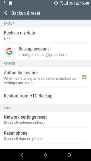 Select Back up my data