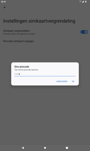 Bevestig uw nieuwe sim-pincode en selecteer OK