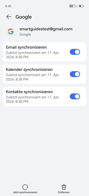 Wählen Sie Jetzt
synchronisieren